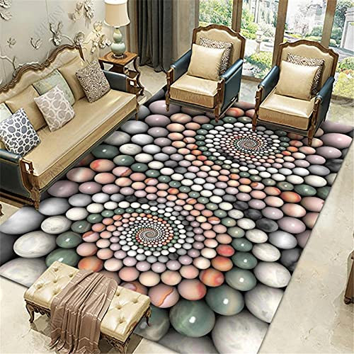 AU-OZNER large rug,Green carpet, pebble pattern anti-mite dust floor sofa carpet,rug anti slip underlay -green_120x140cm