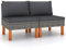 vidaXL 2X Eukalyptusholz Massiv Mittelsofa Modular Lounge Sofa Garnitur Gartenmöbel Gartenset Sitzgarnitur Gartensofa Sitzgruppe Poly Rattan