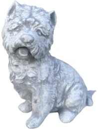 Massive Steinfigur Hund Yorkshire Terrier Tierfigur aus Steinguss frostfest Gartendeko Deko-Figur für Haus Garten Moderne Statue Garten-Figur