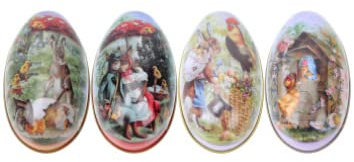 4er-box Süßigkeiten-box Mit Ostereiern Metall Dose Ostern- - Box. Geschenkdose Zu Ostern Ostereier-keksdosen Mit Deckel Zum Verschenken Eisen Hase Weißblech