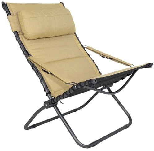 Crespo Campingstuhl AP 262 Tex Comfort Garten Liege Stuhl Lounger Klappstuhl Alu gelb