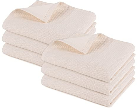 Pagnanno,Geschirrtuch in Hotelqualität mit Waffelgewebe,Professionelle Baumwolle 45x70 cm,Super saugfähig und schnell trocknend Geschirrtücher, Waffel,Beige)