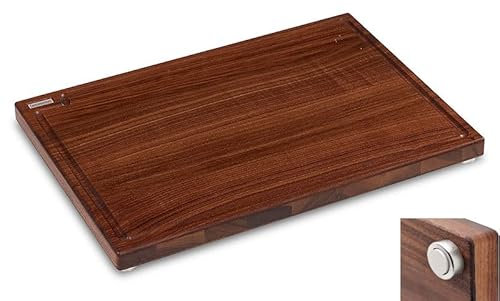 PROFI Schneidebrett Nussbaum XL S+ – 50x35cm, mit umlaufender Saftrille ✓ Massives Holz ✓ Hochwertig ✓ Messerschonend & Rutschfest | Design Holz-Schneidebrett, Arbeitsbrett für die Küche