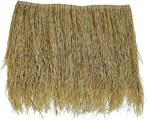 LGWG Simulation Thatch Tile,Decorative Artificial Thatch Tile Hot Melt Palm Roof,Natural Roof Thatched Roof Palm Grass Roll for Tiki Hut Bar Gazebo Party-Fireproof Yellow||24pcs