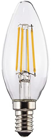 Xavax LED-Filament E14, 470lm ersetzt 40W, Kerzenlampe, warmweiß, klar, dimmbar
