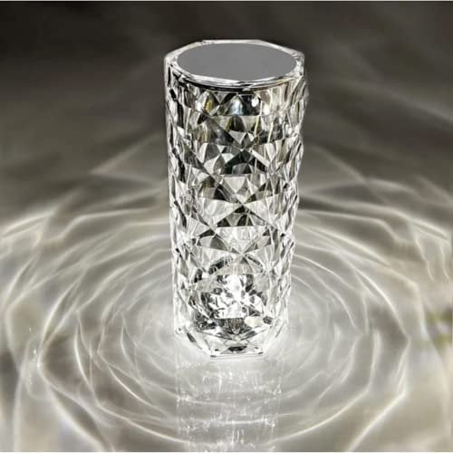 Ausolee Crystal Led Lamp, Touch Control Rose Lamp 16 Colour Touch Activated Led Lamp Crystal Diamond Rechargeable Table Lamp Remote Control Colour Changing Romantic Lighting Decor for Bedroom
