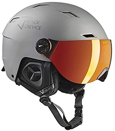 Black Crevice Skihelm mit Visier Kirchberg Gun Metal, S (51-53cm)…