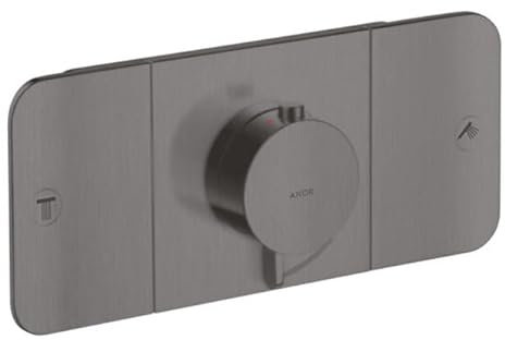 hansgrohe AXOR Starck One Thermostatmodul Unterputz für 2 Verbraucher, 45712340, Farbe: Brushed Black Chrome