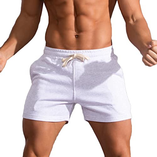 Homme Shorts de Sport Coton Court Course à Pied Léger Séchage Rapide Running Jogging Fitness Short avec Poches Short d'escalade Casual Pantalon de survêtement Pantalons Courts
