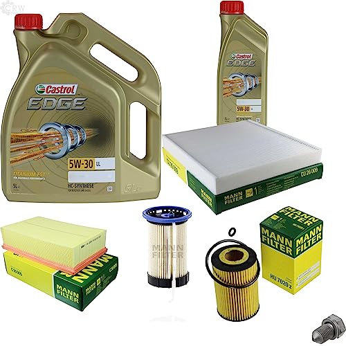 EISENFELS Inspektionspaket Wartungspaket Filterset mit 6 L Motoröl 5W-30 Ölfilter Luftfilter Innenraumfilter Kraftstofffilter Verschlussschraube