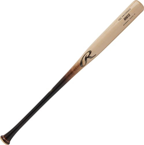 Rawlings Preferred Maple Wood Baseball Bat | Gameday Profile-Trout/Harper/Machado Baseballschläger aus Holz, Ozzie Albies Pro Label Natur/Schwarz, 32