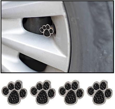 CGEAMDY 4 StückVentilkappen Auto, Bling Ventilkappen, Strass Fahrzeug Autoreifen Kappen Abdeckungen Chrom, Staubschutzkappen Für Pkw-Reifen, SUV, Motorrad(Schwarz)