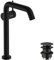 hansgrohe Tecturis S Fine - Waschtischarmatur mit Push-Open Ablauf, energiesparend (CoolStart), Wasserhahn Bad mit Auslauf Höhe 240mm, Mischbatterie Waschbecken wassersparend (EcoSmart+), Mattschwarz