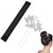 RTRTGS 2 PCS d'Outils de Coiffure,Argent Mariage Cristal Cheveux Vignes Fleur Feuille Headpieces Accessoires De Cheveux De Mariage Pour La Mariée Livré avec un Accessoire pour Chignon