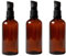 TUPANDY 3 x 100 ml bernsteinfarbene Glas-Lotion-Flaschen, leer, nachfüllbar, Kosmetik, Make-up, Reisegröße, Pumpspender, Behälter für Aromatherapie, ätherische Öle, Hautpflege, Toilettenartikel