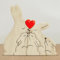 GAROMIA Personalisiertes Holzkunstpuzzle 5 Holzfigur Familie Hasen Familie Tier Skulpturen Desktop Ornament Puzzle Personalisiert Familiennamen Personalisierte Geschenke