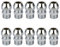 ATCO 10 raccordi a compressione da 3/8 x Ø 10 mm, per tubo di rame o tubi, adattatore per capezzolo in ottone cromato