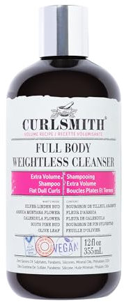 Curlsmith Full Body Weightless Shampoo - Volumengebendes Shampoo für Locken, Entfernt Rückstände und reinigt sanft, Für alle Lockentypen, Vegan und tierversuchsfrei (12 oz)