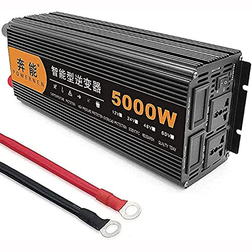 Onduleur de Voiture 3200 W Onduleur à Onde sinusoïdale Pure DC 12 V 24 V vers AC 110 V 220 V Transformateur Convertisseur de Tension avec Ports USB et Prise, pour Caravane/Camion, 24 V-8 000 W