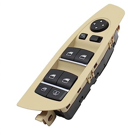 Auto Fenster Schalter Für BMW 7 Series F01 F02 730Li 740Li 750Li 760Li-61319241915 (LHD),Power Fenster Control Schalter Fensterheber Schalter Taste Fensterheberschalter,A-Beige