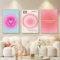 Viusneun Moderne Aura Poster Set Rosa Leinwand Bilder Wanddeko Wohnzimmer Aesthetic Room Deko Kunstdruck Wandbilder Kunst Schlafzimmer Deko ohne Rahmen (30x40cm,B)