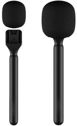 PMTFUMY Microphone Holder with Draft Shield for DJI Mic 1/2 & Wireless GO II - Handheld Adaptor & Mount for Interview Rig Replacement