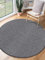the carpet Natal Moderner einfarbiger Teppich Wohnzimmer, für die Küche geeignet, Tufting, robuster Kurzflor mit Filz-Rücken, weich & schmutzabweisend, Anthrazit, 133 cm Rund