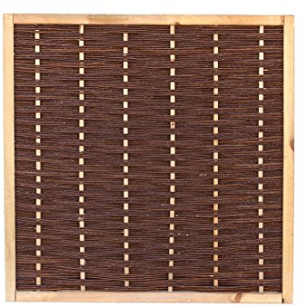 Weidenzaun Mia mit 120x120cm in Premium Qualität, gekochte Weide, Holz gebeizt von bambussi.com