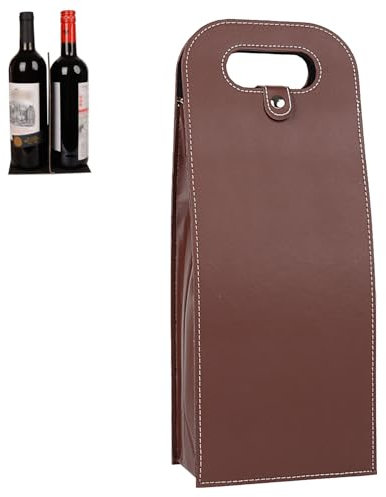 KICPUK Sac à vin, marron, Two bottle, Moderne