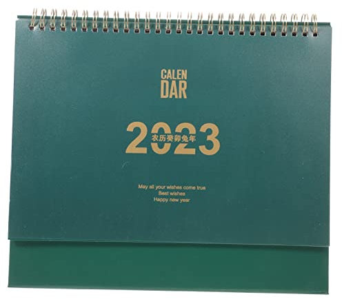 STOBOK Schreibtischkalender Für Adventskalender Bürokalender Kalender 2022-2023 Monatlich Trocken Abwischbarer Kalender Desktop-kalender Kinderkalender Zeltkalender 2023 Eisen Green