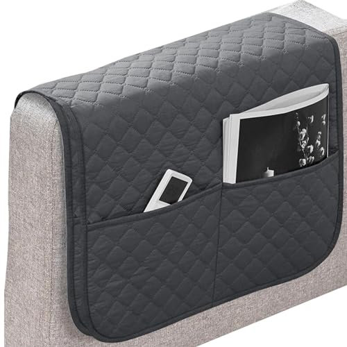 Couch Armrest Covers - Remote Holder For Recline, Sofa Armrest Covers, Sturdy Waterproof Multipurpose Comfortable Non-Slip Recliner Side Pocket Storage For TV Remote, Phone, Book