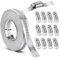 5 Mètres Collier de Serrage Inox, 304 Inox Collier de Serrage Métallique, 5m×12.5mm Collier de Serrage Tuyau avec 12 Collier de Fixation