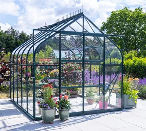 Vitavia Colorado Greenhouse, 2.6 x 3.2 m, Green Aluminium Frame, Double Doors, 2 Roof Vents Vitavia Colorado 8300 8ft 4 x 10ft 6 (2.6 x 3.2 m) Greenhouse Package
