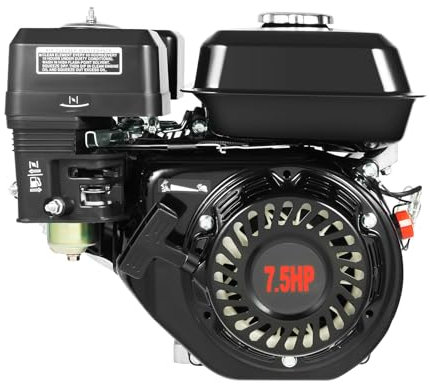 Motore a benzina da 7 CV, motore a benzina da 210 cc a 4 tempi, 1 cilindro con sistema di raffreddamento ad aria, potenza massima di uscita 5,1 KW, protezione contro la mancanza di olio, basso rumore