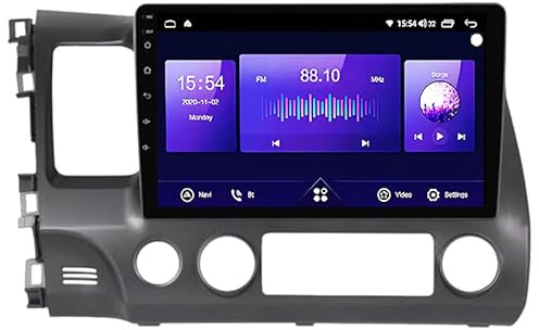 ALOEU Android Autoradio Car Stereo Radio De Coche Pantalla Tactil Coche GPS Navegación para Honda Civic 8 FK FN FD 2005-2012 Conecta Y Reproduce Cámara De Respaldo Estéreo De FM/Am/RDS