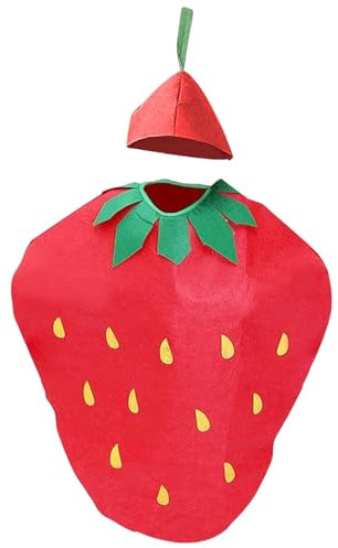 Yeory Disfraz de fruta Disfraz de comida de fresa creativa con ropa de cabeza lindo trajes de cosplay