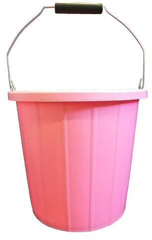 2 Gallon Heavy Duty 10L Builders Bucket – 2 Gallon Capacity – Sturdy Grip Handle & Measurement Marks – Ideal for Site, Farm, Home – Pink Color