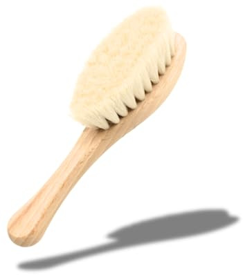 DOJA Barcelona Cepillo Madera para Masaje Bebe con Cerdas Extremadamente Suaves - Cepillo Bebe Recien Nacido que Optimiza Cuidado del Cabello - Cepillo Niños Pelo con Uso Sencillo y Masaje