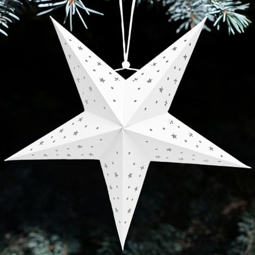 45cm Papiersterne zum Aufhängen,Papierstern Weihnachten,Faltstern Weihnachten,Papierstern zum Aufhängen,Weihnachtsstern,papierstern für Fensterdeko Weihnachtsdeko Weihnachtsbaum