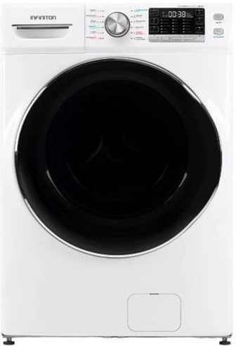 INFINITON Lavadora WM-H180DBM, 18 kg, 1000 RPM, D, Blanco, 12 Programas, Carga Frontal, Lavado en Frio, Pantalla LCD, Inverter, Blanco