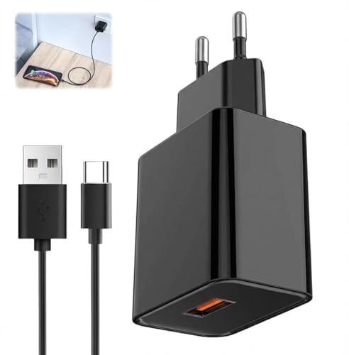 Netzteil USB C 5V 2A Universal Ladegerät und EIN 2M 2A Langes Typ C Schnellladekabel Kompatibilität with iPhone/Samsung Galaxy/Huawei/Honor/xiao/