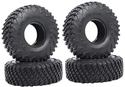 Folpus 4 Stück 1,0 Zoll Reifen, Professionelle Premium Ersatzteile, RC-Autozubehör Passend für RC Modelle Im Maßstab 1:18 Und 1:24 Autoteile Zubehör Gummi Reifen Set