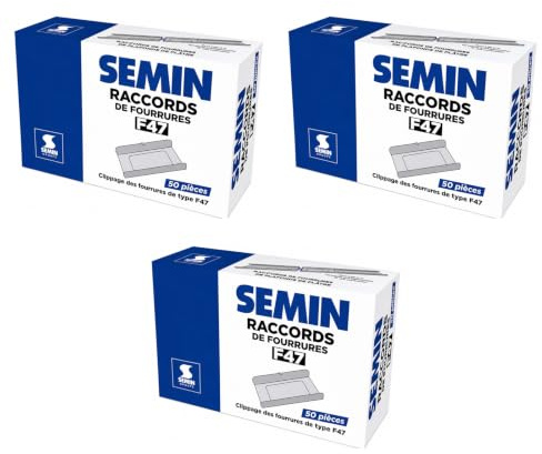 SEMIN Raccord de Fourrure RAC 47 – Boîte de 50 Pièces – Acier Galvanisé – Compatible Fourrures 45 et 47 mm – Jonction Profilés pour Plafond Plaque de Plâtre – Pose Rapide (lot de 3)