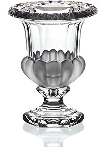 Vase Blumenvase mit Fuß Pokal Regency Teilsatiniert 20 cm Bleikristall Tischvase Tischdeko Hochzeitdeko