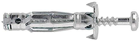 Molly M101016-XJ Multi Molly Chevilles métal avec vis agglo Ø 5 x 60 mm, Gris, Set de 16 Pièces