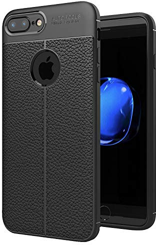 NEW'C Coque pour iPhone 7 Plus (5,5), Coque de Protection avec Absorption de Choc et Effet Cuir Silicone en Gel Flex