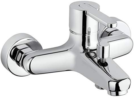 Paini - Gaia 105 Rubinetto Miscelatore Bagno Monocomando per Vasca con Doccetta 1 getto, supporto doccia snodato e Flessibile Silverflex 175 cm, finiture Cromate e brillanti