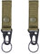 Azarxis Tactical Hanging Belt Webbing Carabiner Buckle Molle Strap Nylon Snap Hook Clip, Keychain Keyholder Ring Tactical Backpack Molle Clip for Climbing Hiking Outdoor (Army Green - Pack of 2)
