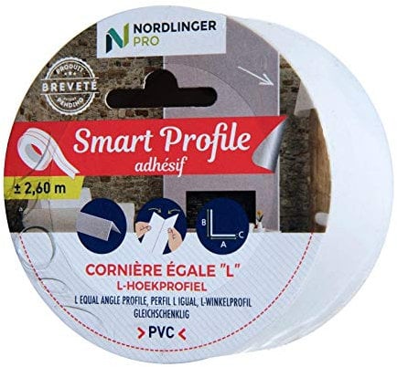 Nordlinger Smart Profile - Cornière égale - l 1,5 x h 1,5 cm, Blanc