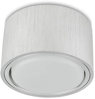 Sweet Led Aufbauleuchte aus Aluminium flach, 4000K, 750Lumen, GX53 Spot Fassung 8,2W, 230V, Decken Aufbauspot, Aufputz (silber-rund)